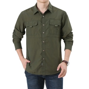 Camisa de Pesca Softshell para Hombre, Camisas Ligeras para Caza, Ropa de Primavera y Verano, Camisa de Hombre para Actividades al Aire Libre, Manga Larga, Táctica - Product Image 1