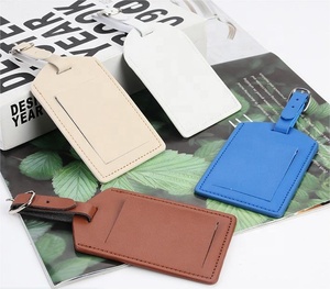 Etiqueta de registro de equipaje de cuero PU multicolor Etiqueta de registro de información duradera para equipaje - Product Image 1