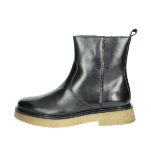Stivaletti bassi da donna in pelle 6941 a punta Slip-On da neve con chiusura lacci tacco alto 5cm per l'autunno inverno in cotone da donna - Product Image 1