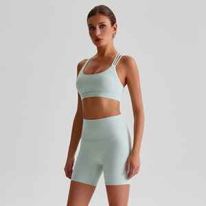 Conjunto de yoga delgado y transpirable para <span class=keywords><strong>mujer</strong></span> con <span class=keywords><strong>chaleco</strong></span> sin mangas y Falda corta Conjunto ligero para correr y hacer ejercicio - Product Image 6