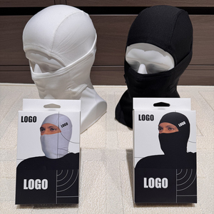 Custom LOGO Balaclava Full <strong>Face</strong> <strong>Mask</strong> Black White Solid Color Breathable Quick Dry Head Cover for Motorcycle Cycling <strong>Skiing</strong> - Product Image 1