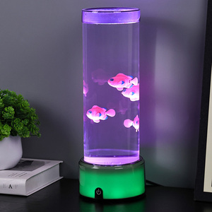 새로 디자인 원형 돔 플라스틱 LED 샤인 변경 색상 로맨틱 주변 세련된 스위치 제어 아이 선물 해파리 물고기 램프 - Product Image 1