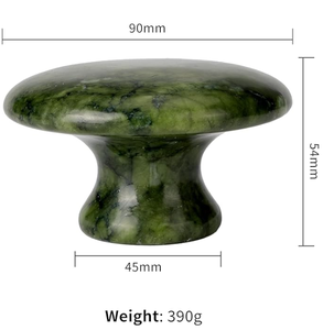 Outil de massage en forme de champignon en pierre de jade aventurine naturelle pour massage relaxant, <span class=keywords><strong>SPA</strong></span> à domicile, soin chaud/froid du visage et du corps, logo personnalisé - Product Image 2