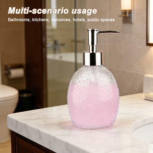 <span class=keywords><strong>Prix</strong></span> de gros, logo personnalisé, flacons en verre transparent vides de 340 ml pour shampoing, après-shampoing, distributeurs de savon liquide pour salle de bain - Product Image 4