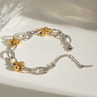 Bracelets ronds en acier inoxydable chic MECYLIFE, or 18 carats, deux tons, haut de gamme, faits à la main pour femmes