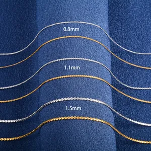 Collana Sottile a Catena Dainty in Acciaio Inossidabile da 0.8/1.1/1.5mm per Donna, Girocollo in Metallo, Accessori Gioiello, Regalo - Product Image 3