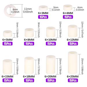 ชุดอุปกรณ์เสริมพลาสติกไนลอนทรงกลมขนาด 6x3 มม. ถึง 6x25 มม. 150 ชิ้นสำหรับประกอบเครื่องจักรกล - Product Image 5