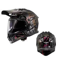 Casque de moto tout-terrain léger LS2 MX702-3 populaire à double visière, casque de course respirant et protecteur toutes saisons
