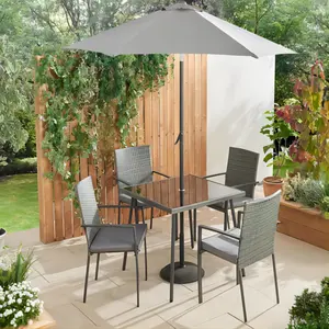 现代户外家具花园家具吊索餐桌椅带伞