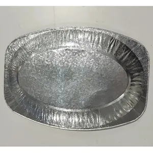 Vassoio in alluminio piatti per servire piatti ovali in alluminio pressato piatti per tavola per banchetti di Catering usa e getta