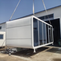 Casa Contenedor Modular Personalizada, de Instalación Rápida y Duradera, Tipo Cabaña Apple, para Hotel, Villa u Oficina, Casa Cápsula Móvil