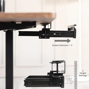 JH-Mech Under Desk Drawer Storage Organizer Customized Black Clamp On Sliding For Office Under Desk Pull Out Drawer