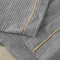 Peignoir absorbant en tissu gaufré pour hôtel et spa, avec logo personnalisé, col kimono, unisexe, ceinturé, épais, pour les vacances et les centres de bien-être