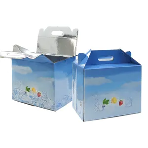 Thermal Insulated Cooler Cold Chain Shipping Boxes Cardboard Paper Packaging Box For Transporting Frozen Food