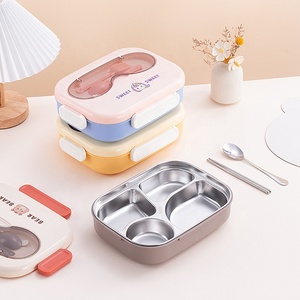 Icen B48 vente en gros de boîte à lunch Bento en acier inoxydable conception de compartiment à couverts de haute capacité récipient alimentaire chauffant étanche - Product Image 2