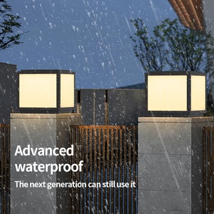 Moderno esterno IP65 impermeabile cancello quadrato recinto <span class=keywords><strong>giardino</strong></span> Post E27 in alluminio nero Villa pilastro luce cortile - Product Image 4