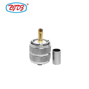 Pasokan pabrik <span class=keywords><strong>PL</strong></span>-259 UHF konektor crimp steker laki-laki untuk LMR240 H-155 LMR-240 RG59 RG8X 4D-FB kabel RF konektor koaksial - Product Image 1
