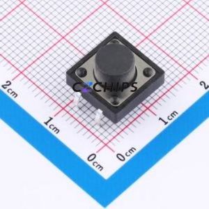 UK-B0224G70-DP25Y Tactile <b>Switch</b> Through hole-4P,12x12mm <b>Switch</b> Single Pole Single Throw Round Button 2.5N Through Hole - Product Image 1