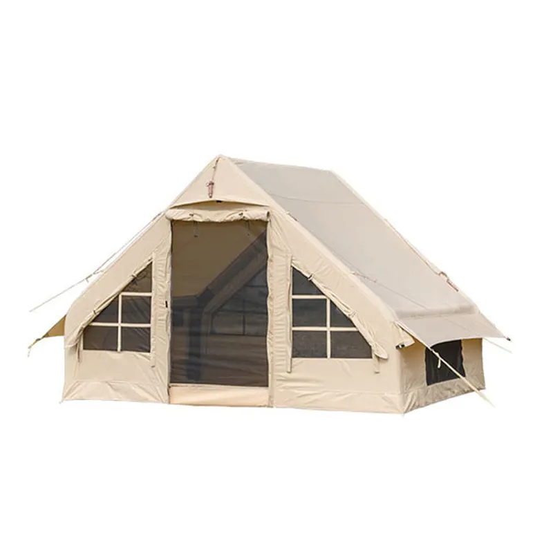 マルチエアテント屋外ポータブルツーリストキャンバス5人キャンプハウス厚く防雨自動コットンインフレータブルテント