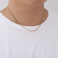 Colliers en chaîne en acier inoxydable plaqué or argent, imperméables, ne se décolore jamais, tailles 1,5 mm, type de chaîne à maillons