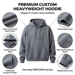 Sudadera con Capucha Personalizada de Alta Calidad, Elástica, de Spandex Grueso, Material de Primera Calidad, Sudadera para Hombre, Sudadera con Capucha Extra Grande para Invierno - Product Image 2