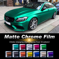 Film Stiker Vinyl Pembungkus Mobil Carla 1.52*17m/Roll Bahan PVC Matt Chrome Metalik Pink/Merah/Oranye