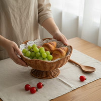 Noordse stijl handgeweven opbergbox van rotan, salontafel, fruitmand, plastic opbergbak voor creatief thuisgebruik voor voedselopslag