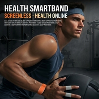 KR96PRO – Bracelet intelligent sans écran, moniteur de fréquence cardiaque, d'oxygène dans le sang, de sommeil, compteur de pas, rappel Bluetooth, bracelet de sport