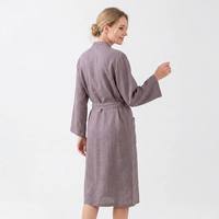 Peignoir doux pour femme, sur mesure, grande taille, en lin, long, pour le sommeil et la détente, pyjama de bain pour femmes grandes tailles, vente en gros, direct usine