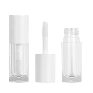 Hot White tabung Lip Gloss cair 6ML, kemasan tabung pelembap bibir cair kustom warna-warni