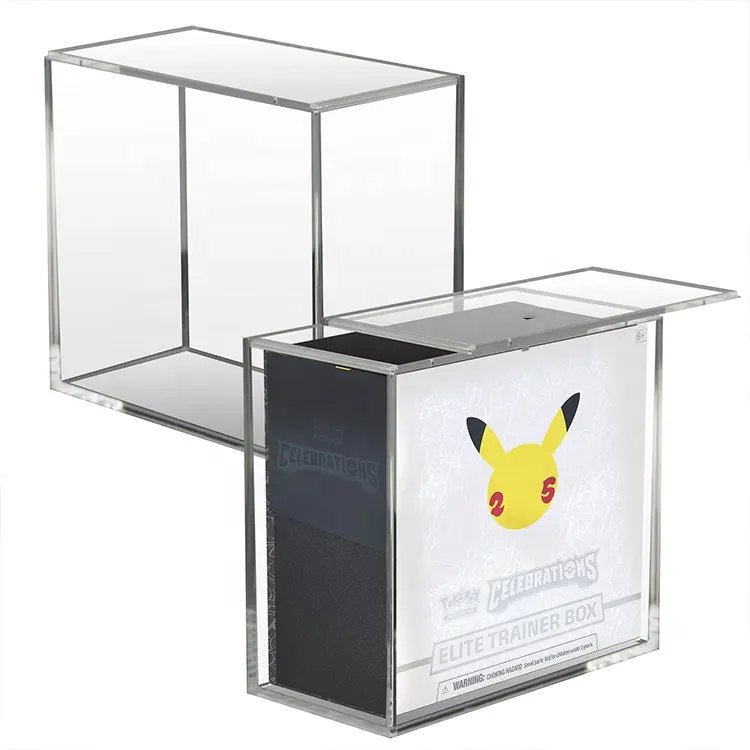 Acrylic Elite Trainer Box Sliding Display Case Poke Poking Mon Card Booster ETB Acrylic Box With Lid