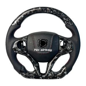 Volante Deportivo de Fibra de Carbono Forjado en Oferta, Empuñadura de Cuero Perforado para <span class=keywords><strong>Honda</strong></span> Fit de Tercera Generación y HRV - Product Image 1