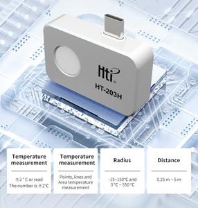Caméra d'imagerie thermique HTI 203H mini taille 512*384 pour smartphones 25Hz 40mK avec objectif <span class=keywords><strong>macro</strong></span> pour l'inspection PCBA HVAC - Product Image 4