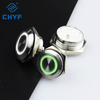 Interrupteur à bouton-poussoir en acier inoxydable 12mm 16mm 19mm 22mm, momentané à réinitialisation automatique, étanche avec LED pour panneau tactile d'ascenseur