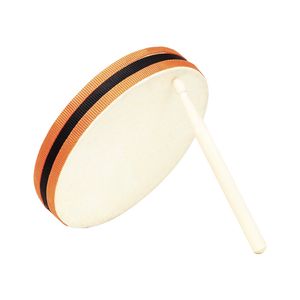 Tambor de mano Orff de 8 pulgadas de doble cara, de piel de oveja, instrumento de percusión, tambor de golpeteo manual para presentaciones y interpretaciones. - Product Image 2
