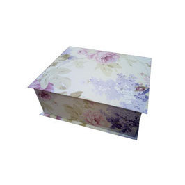Caja de Algodón en Forma de Libro con Rosas de Glicinia - Product Image 1
