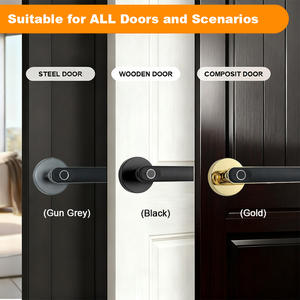 AIEN à prix d'usine en alliage <span class=keywords><strong>de</strong></span> zinc empreinte digitale TUYA Bluetooth WiFi télé<span class=keywords><strong>commande</strong></span> intérieure porte en bois serrure intelligente avec poignée - Product Image 3