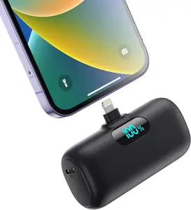 Cápsula sem fio do bolso do soquete do suporte do telefone da bateria do banco 5000mAh KC do poder mini para Samsung Iphone móvel
