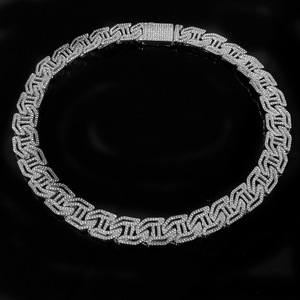 Vente en gros de luxe or argent bouledogues français gros lien cubain collier ras du cou collier - Product Image 2