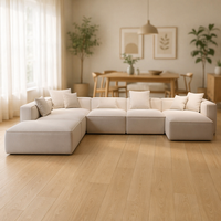 Ensemble de canapés d'angle modulaires italiens - Grand canapé moderne en tissu de style divisé - Mobilier de salon compact