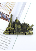 Aimant de réfrigérateur personnalisé OEM en alliage de zinc 3D, design monument de France, pour cadeaux d'entreprise, souvenirs du Ramadan et de la Fête de l'Indépendance