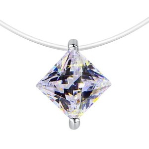 Collier pendentif en argent sterling S925 avec moissanite VVS1 de 1 carat pour femme, avec breloque ligne de pêche, bijoux fins - Product Image 1