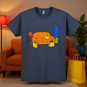 T-shirt gialla Family Life, unisex, taglia media per adulti, stampa grafica, abbigliamento casual - Product Image 3