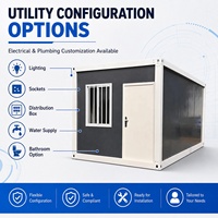 Maison mobile modulaire préfabriquée en kit, conteneur habitable compact avec salle de bain et toilettes