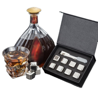 Ensemble de glaçons réutilisables en acier inoxydable 304, pierres à vin, whisky, accessoires de bar