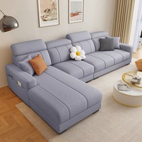 Canapé d'angle en cuir de luxe moderne en forme de L, design simple, pour appartement et maison, vente en gros à prix abordable