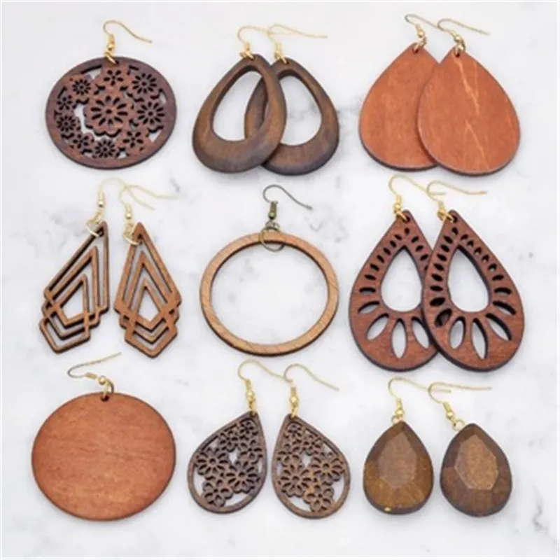 High quality large wood earrings jewelry