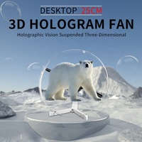 Ventilador Holográfico 3D Hantu de 25CM, Proyector Holográfico, Pantalla LED 3D, Mini Pantalla Holográfica, Ventilador Holográfico Pequeño de Escritorio
