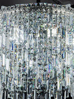 Lustre LED en cristal de luxe post-moderne européen, doré, à hauteur réglable, grand et long, pour hall de villa duplex et escalier