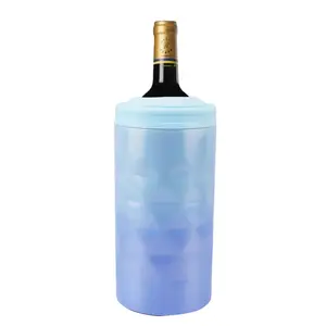 Refrigerador de vinho de aço inoxidável 18/8 de parede dupla personalizado para garrafa de vinho branco de 750ml